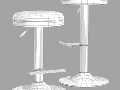 カルトファニチャー romy アジャスタブルスツール 3Dモデル