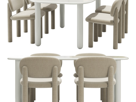 Driade tottori dining set Modello 3D