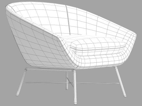 Ethnicraft barrow lounge chair 3D Model
