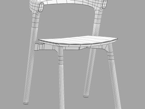 Ethnicraft diding set elements dining table-bok chair Modelo 3D