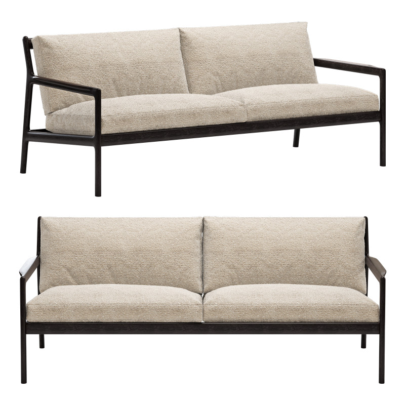 Ethnicraft jack sofa 3D Модель .c4d .max .obj .3ds .fbx .stl .blend
