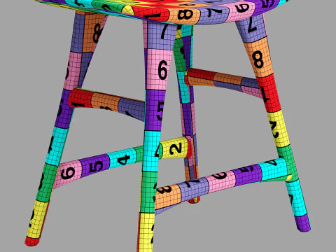 Banqueta de osso etnicraft Modelo 3D
