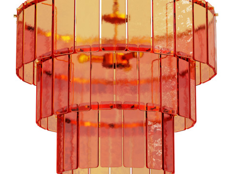 Houseof amber glass three light chandelier 3D Model