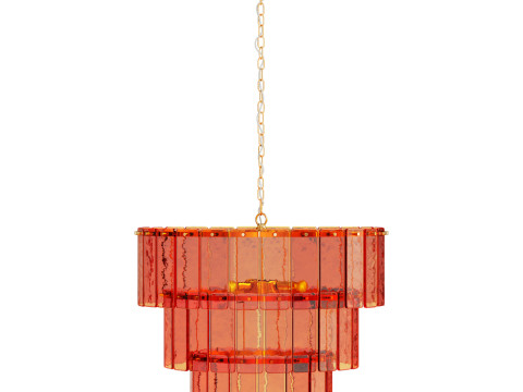 Houseof amber glass three light chandelier Model 3D