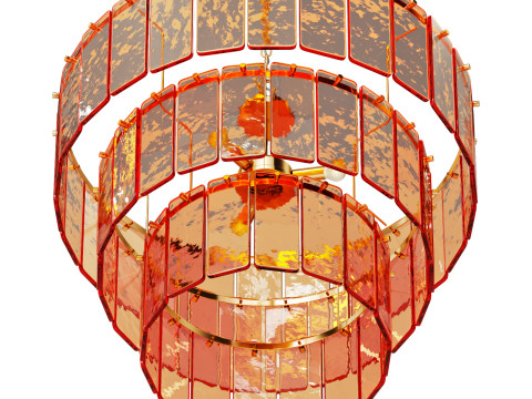 Houseof amber glass three light chandelier Model 3D