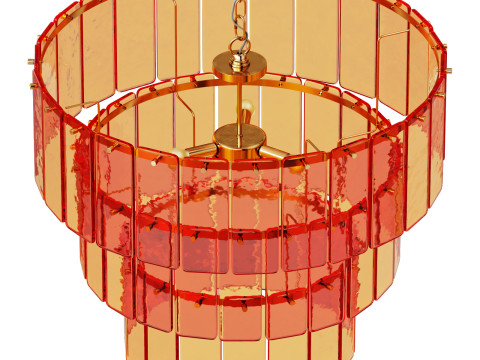 Houseof amber glass three light chandelier Model 3D