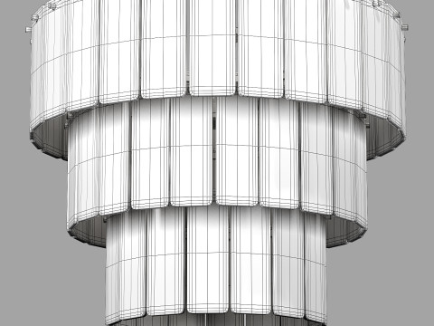 Houseof amber glass three light chandelier Model 3D