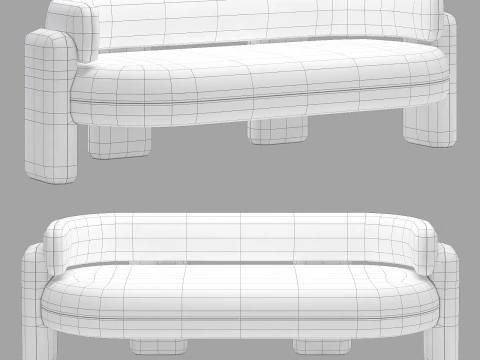 Royal stranger embrace sofa 3D Model