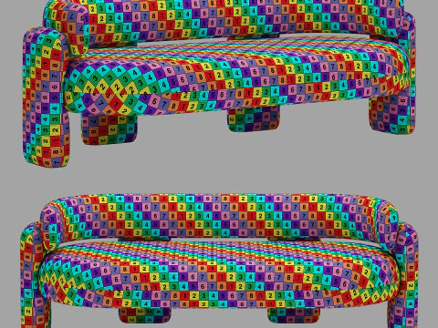 Royal stranger embrace sofa 3D Model