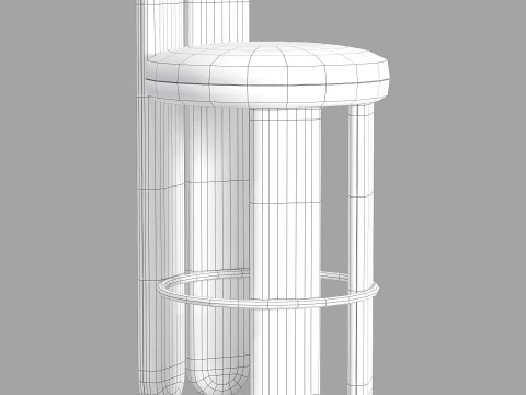 Royal stranger glazy bar stool 3D Model