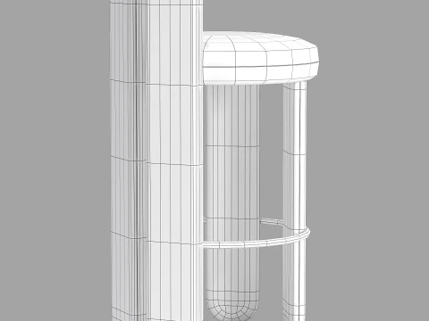 Royal stranger glazy bar stool 3D Model