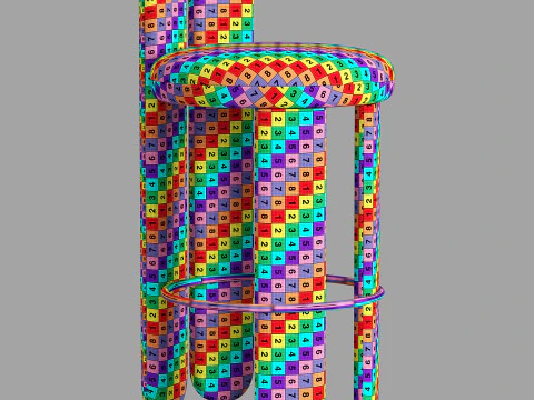 Royal stranger glazy bar stool 3D Model