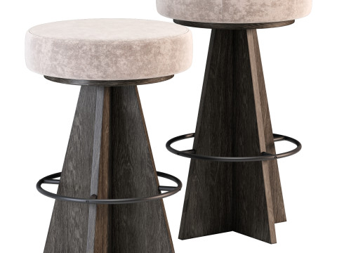 Westelm eguzki swivel bar counter stools 3D Model