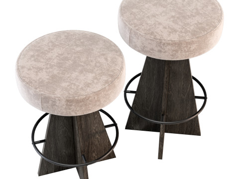 Westelm eguzki swivel bar counter stools 3Dモデル