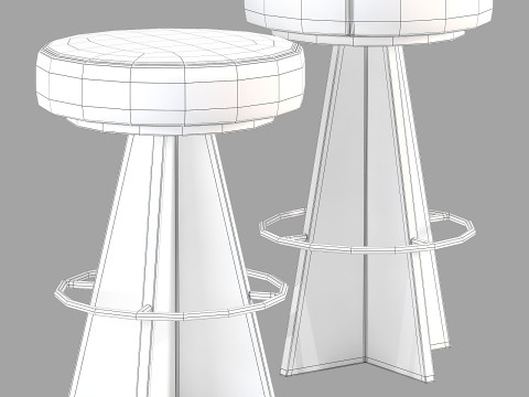 Westelm eguzki swivel bar counter stools 3Dモデル