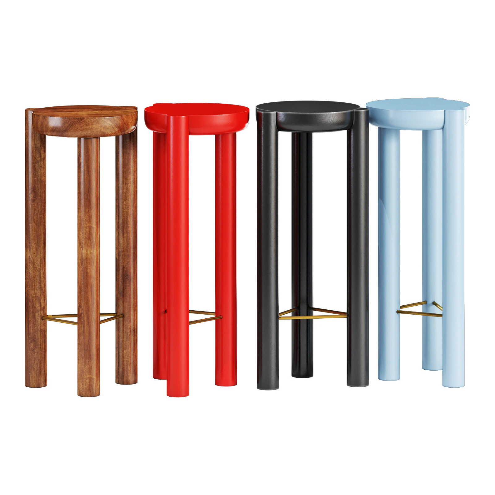 Yet Design Studio Pillar Bar Stool 3D Model .c4d .max .obj .3ds .fbx .stl .blend