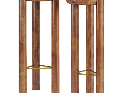 Yet Design Studio Pillar Bar Stool Modello 3D