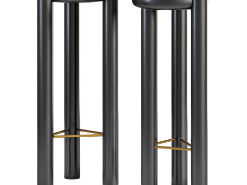 Yet Design Studio Pillar Bar Stool Modello 3D