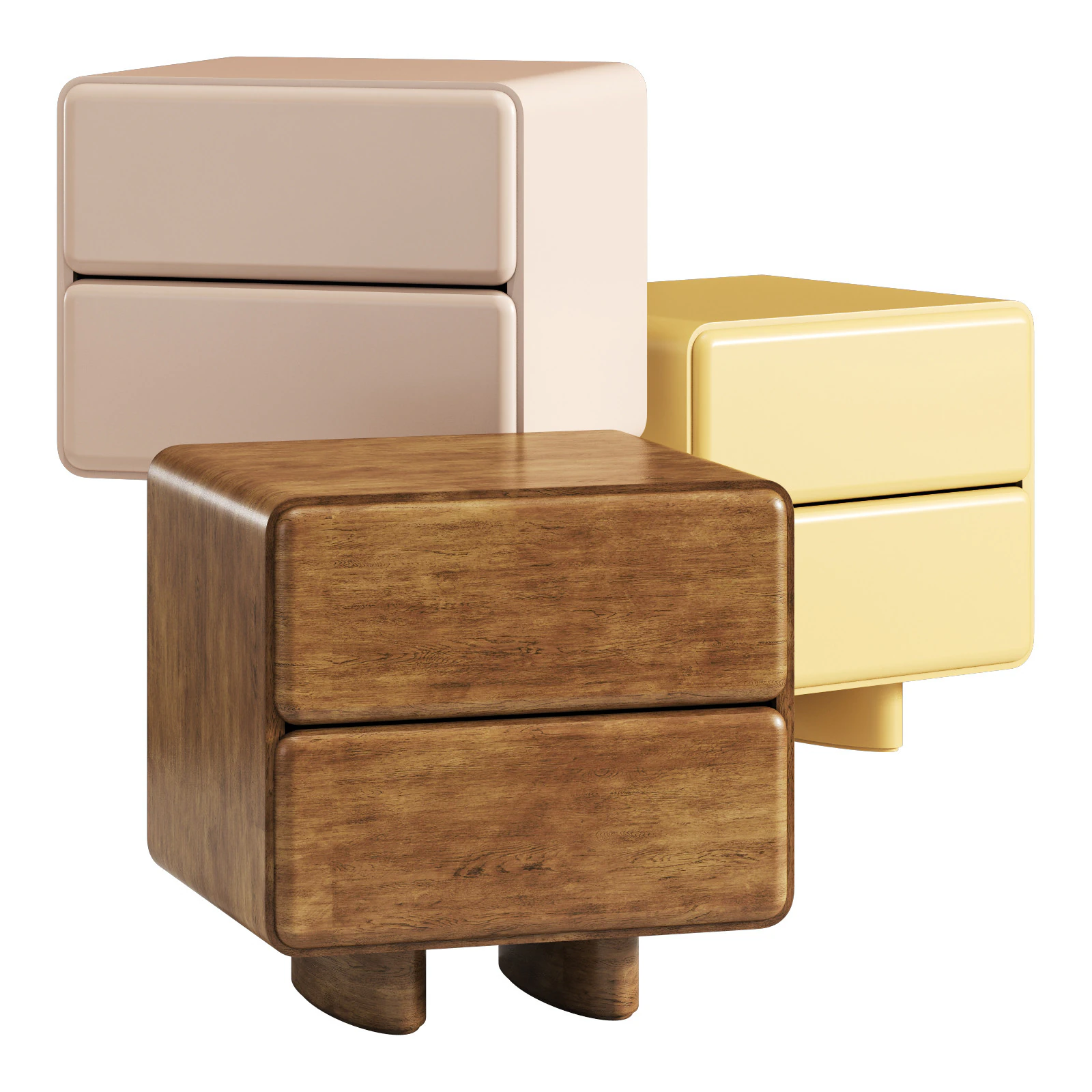 Yet Design Studio Tombul Nightstand 3D Model .c4d .max .obj .3ds .fbx .stl .blend 