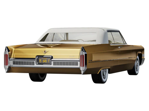 Кадиллак купе де Виль кабриолет 1966 года выпуска. 3D Модель