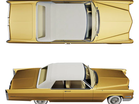 Кадиллак купе де Виль кабриолет 1966 года выпуска. 3D Модель