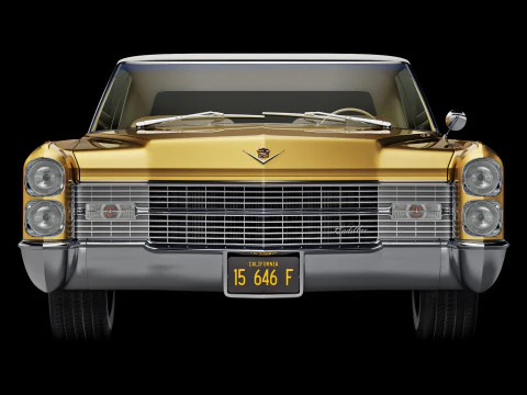 Кадиллак купе де Виль кабриолет 1966 года выпуска. 3D Модель