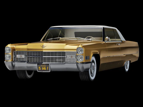 Кадиллак купе де Виль кабриолет 1966 года выпуска. 3D Модель