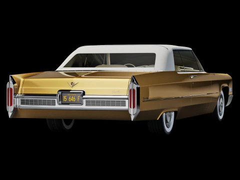 Кадиллак купе де Виль кабриолет 1966 года выпуска. 3D Модель