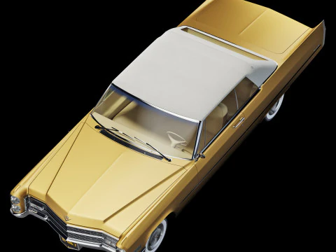 Кадиллак купе де Виль кабриолет 1966 года выпуска. 3D Модель