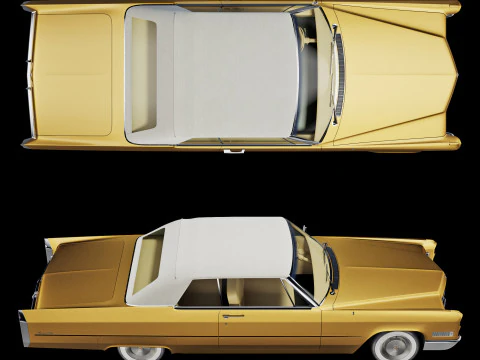 Кадиллак купе де Виль кабриолет 1966 года выпуска. 3D Модель