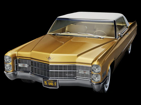 Кадиллак купе де Виль кабриолет 1966 года выпуска. 3D Модель