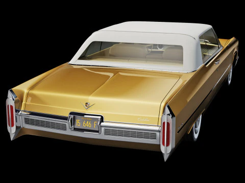Кадиллак купе де Виль кабриолет 1966 года выпуска. 3D Модель