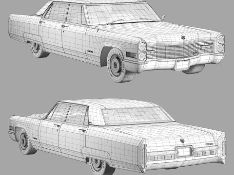 Cadillac fleetwood 1966 3D Model
