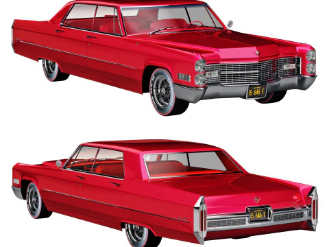 Кадиллак седан де Виль 1966 года. 3D Модель