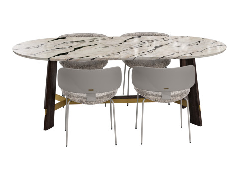 Black tie dining set natalia chair-medison table 3D Модель
