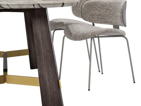 Set da pranzo Black Tie sedia Natalia-tavolo Medison Modello 3D