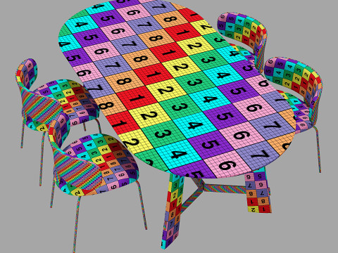 Black tie dining set natalia chair-medison table 3D Модель