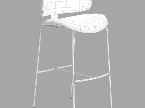 Black tie natalia stool 3D Model