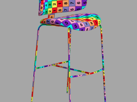 Black tie natalia stool Modelo 3D