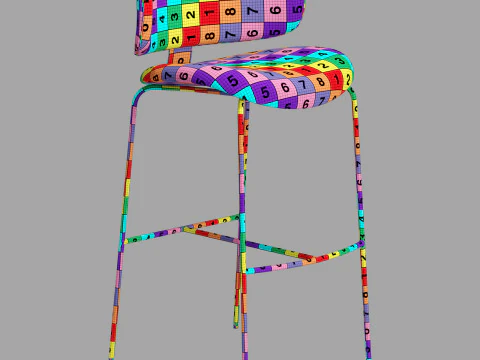 Black tie natalia stool 3D Model