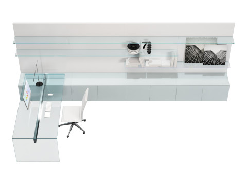 Gallotti and radice office set elle plus 10-air desk 3D 모델
