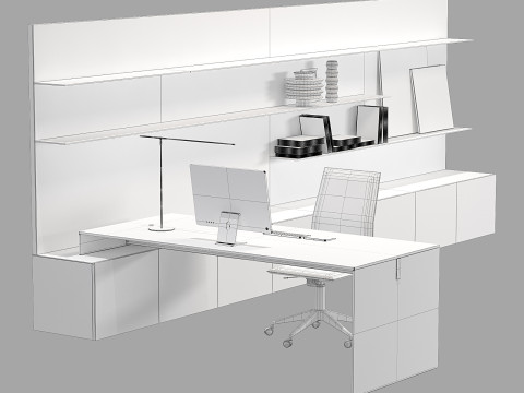 Gallotti and radice office set elle plus 10-air desk 3D 모델