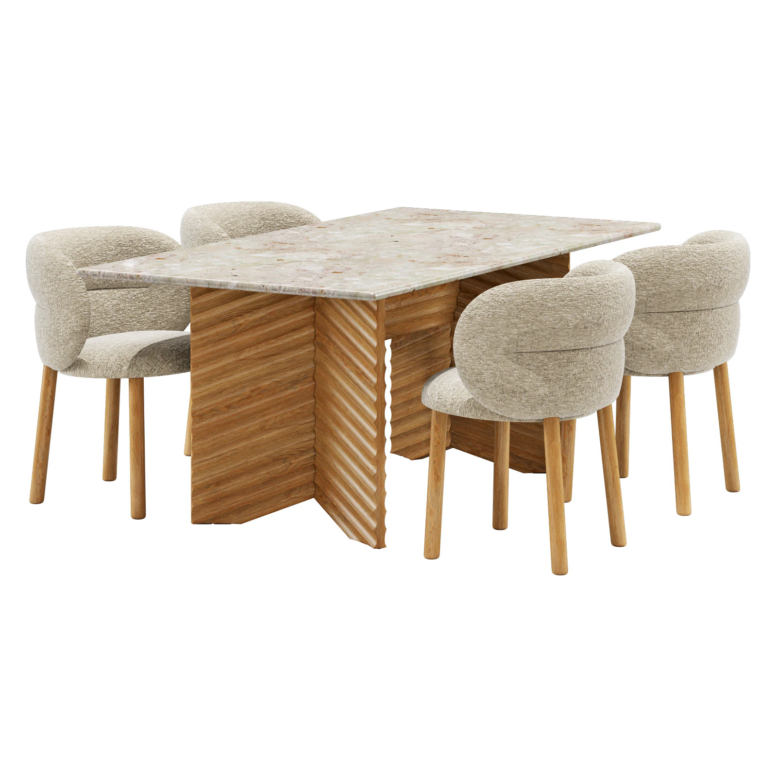 Moroso set da pranzo get lucky sedia-fila tavolo 180x95 Modello 3D .c4d .max .obj .3ds .fbx .stl .blend