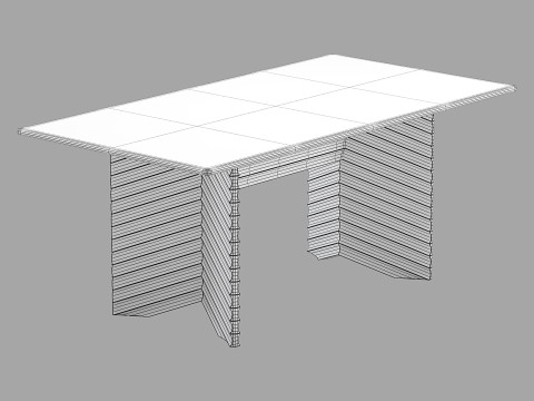 Moroso dining set get lucky chair-rows table 180x95 Modelo 3D