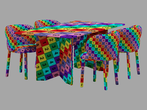 Moroso dining set get lucky chair-rows table 180x95 Modelo 3D