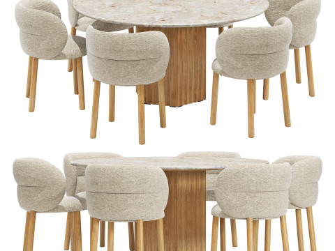Moroso dining set get lucky chair-rows table D150 Modelo 3D