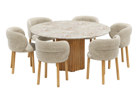 Moroso dining set get lucky chair-rows table D150 Modelo 3D