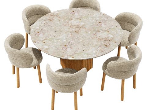Moroso dining set get lucky chair-rows table D150 Modelo 3D