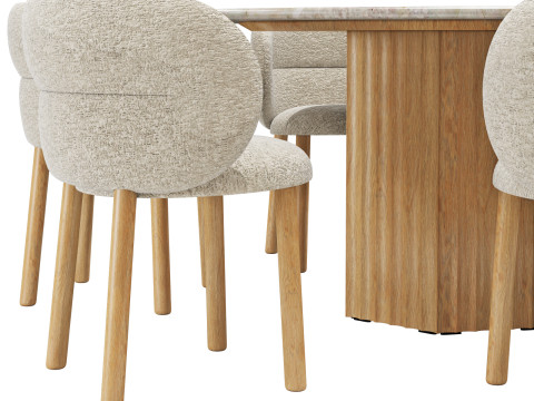 Moroso dining set get lucky chair-rows table D150 Modelo 3D