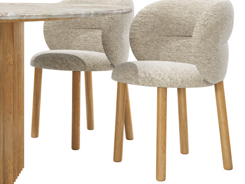 Moroso dining set get lucky chair-rows table D150 Modelo 3D